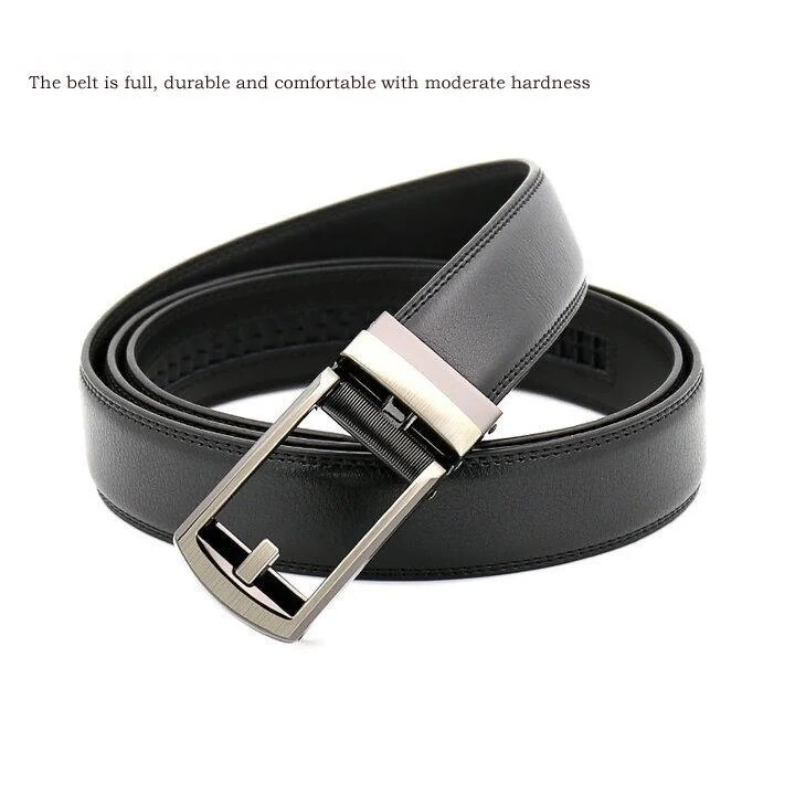 New Hot Selling Belt for Men's Imitation Needle Buckle Automatic Buckle Belt Size Three Good Leather Cowhide Belt_voghion.com