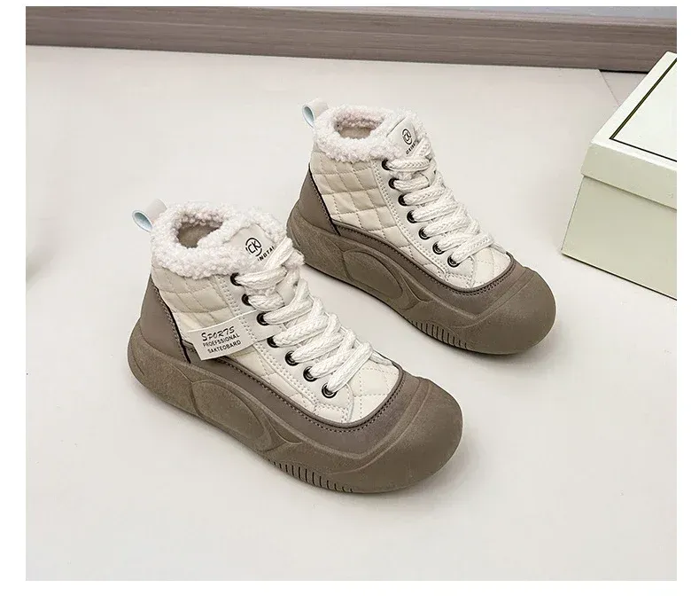 Botines mujer forrados de pelo botas invierno deportivas plataforma_voghion.com