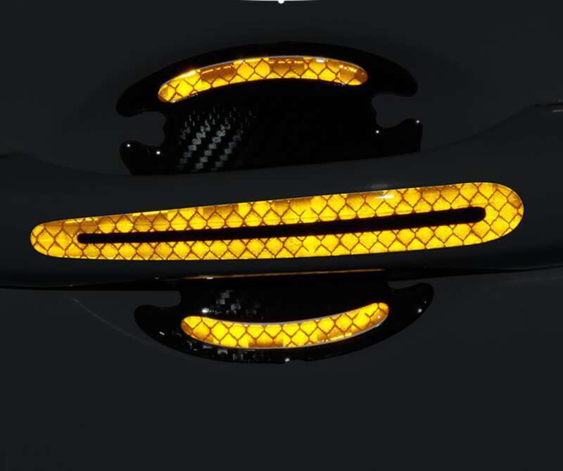 Car Anti-collision Strip, Door Bowl Handle Protection Paint Scratch, Carbon Fiber Grain Reflective Car Sticker, Adhesive_voghion.com