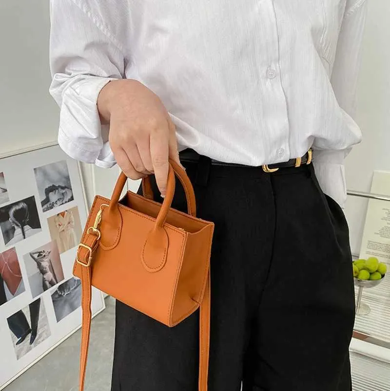Elegant Top Handle Shoulder Bag For Women Solid Color Pu Leather_voghion.com