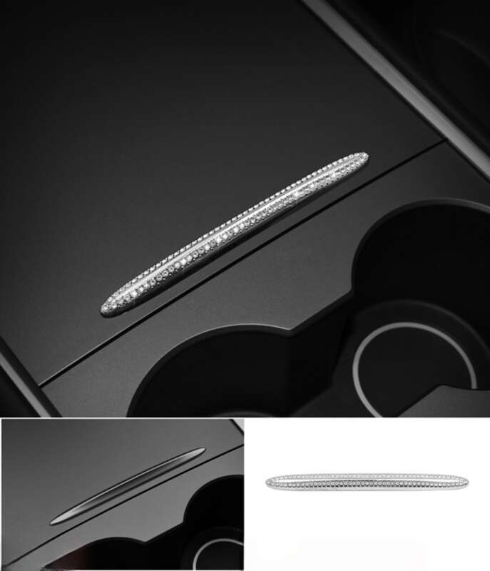 Potrivit pentru modificările interioare ale modelului Tesla, volan, mâner ușă, autocolant decorativ cu diamant pentru sigla mașinii_voghion.com