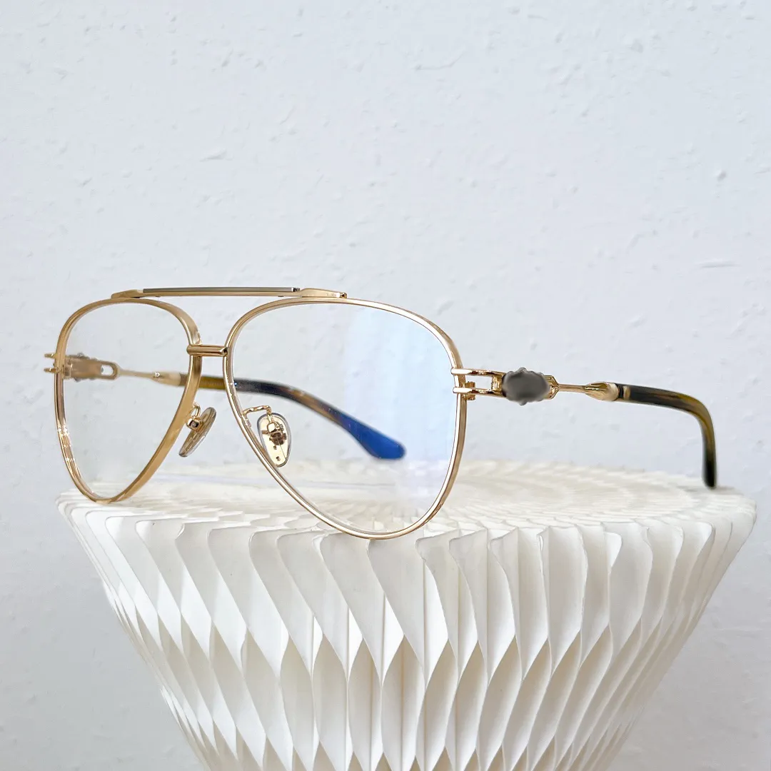 Optical glasses CHROME mens women sunglasses Ultralight titanium frame Heavy metal rock punk style Mirror leg carving_voghion.com