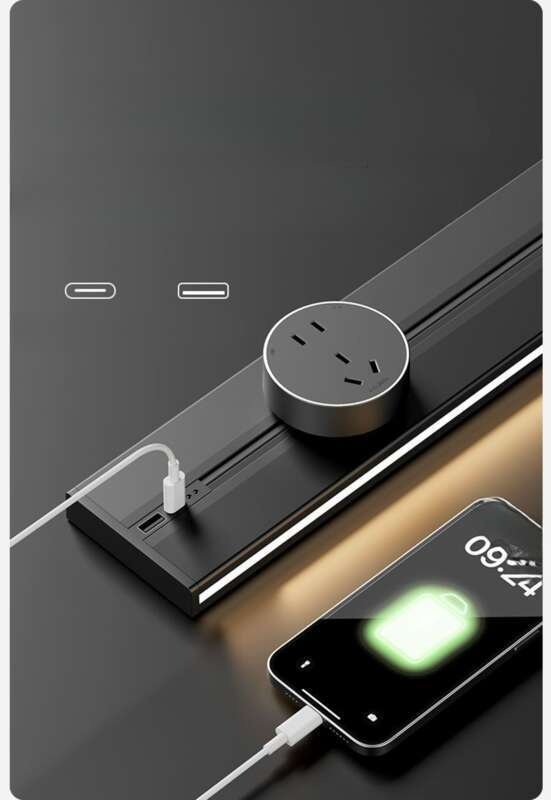 【Protección ocular con alta reproducción de color】 Riel con luz de inducción USB-C para cocina, sala de estar, hogar, deslizante móvil_voghion.com