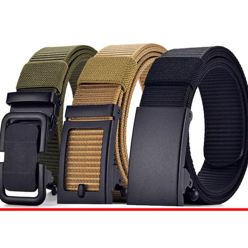 Ceinture tactique en nylon tressé pour homme, automatique, sans dents, pour sports de plein air, décontractée et décorative_voghion.com