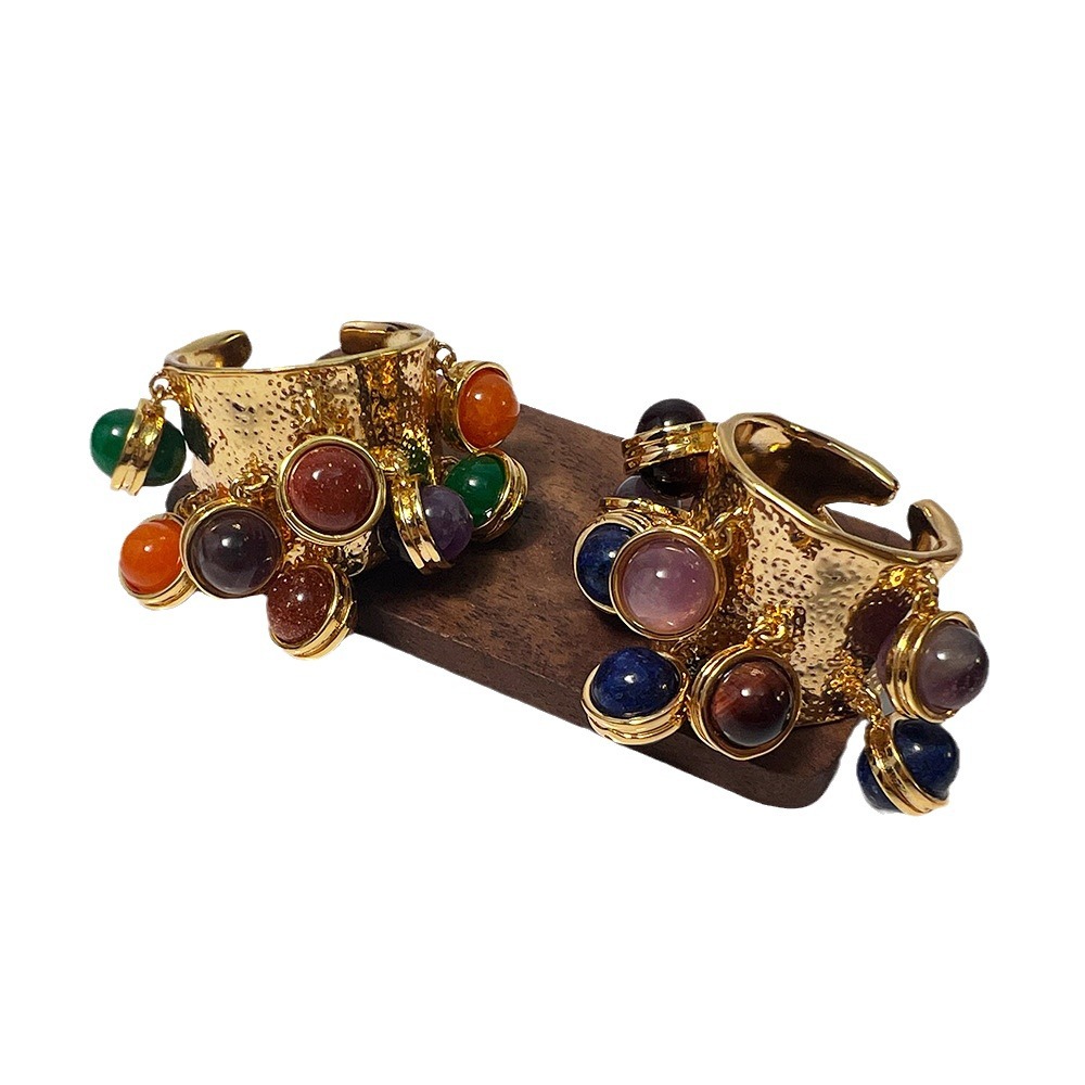 Anillo Duobao que no se decolora con diseño pequeño y piedra natural de gran venta en Instagram_voghion.com