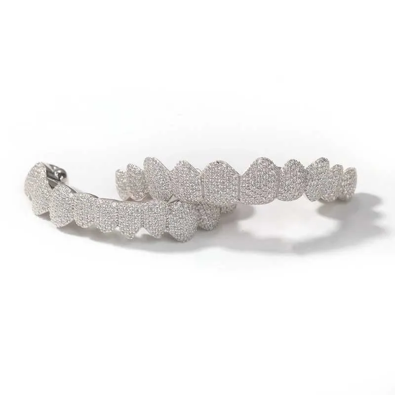 Grillz Dentalgrills Mund Exklusive Anpassung Moissanite Zähne Iced Out Hop Sier Dekorative Zahnspangen Real Dia BG_voghion.com