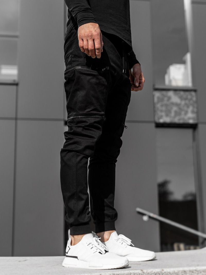 Herrenbekleidung Jogginghose Herrenmode Small Foot Hose Multi-Pocket Cargohose Freizeithose_voghion.com