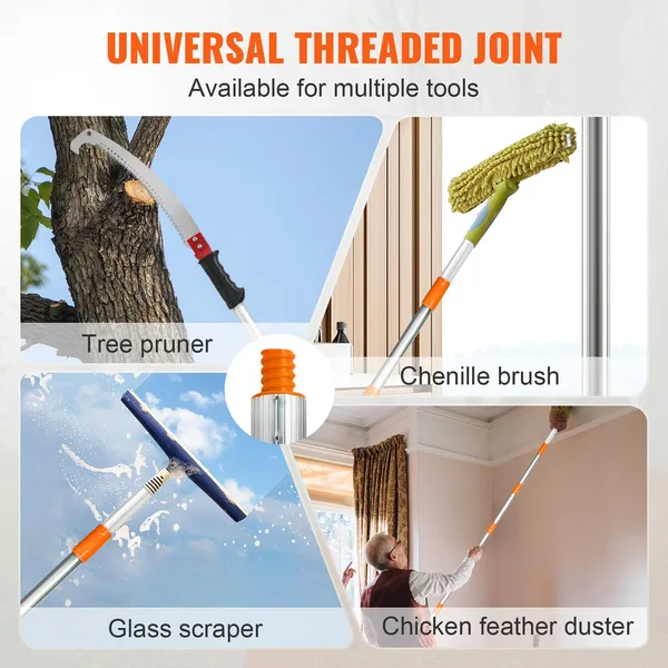 VEVOR Manual Pole Saw,4.6-9.8 Ft Extendable Tree Pruner, Sharp Steel Blade For High Branches Trimming, Manual Branch Trimmer With Lightweight Alumin_voghion.com