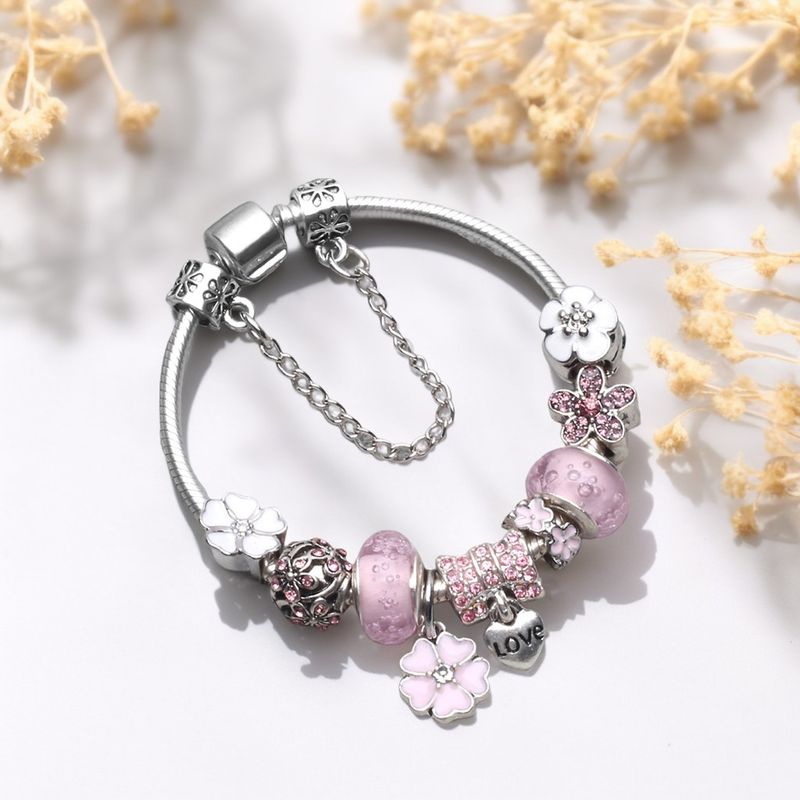 Bracciale charm in acciaio inossidabile con perline smaltate_voghion.com