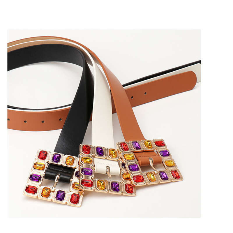 Women's Decorative Belt With Square Buckle For Versatile Styling_voghion.com
