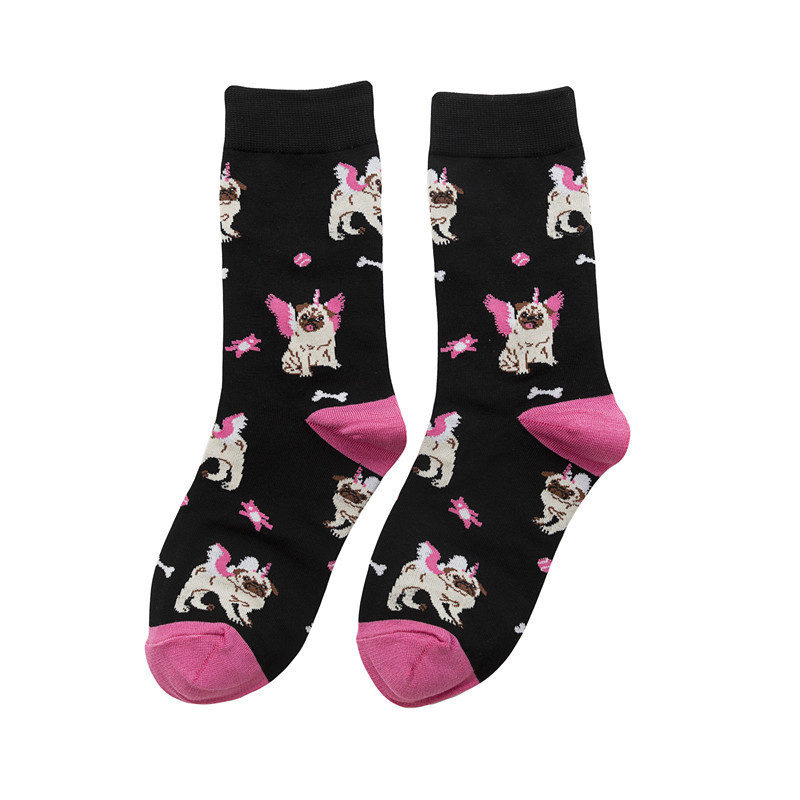 Calcetines de algodón estampado cartoon estilo hip hop para mujer_voghion.com