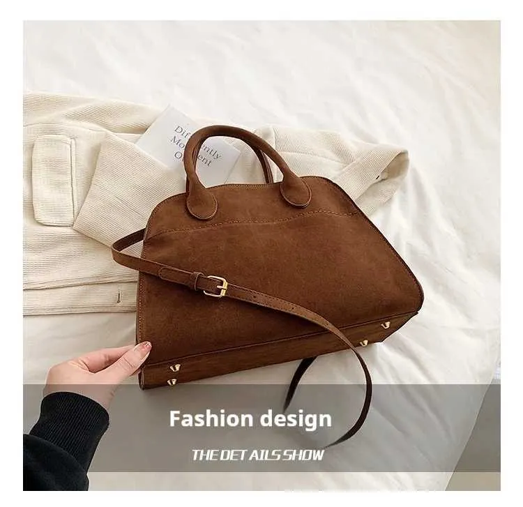 Designer Retro Suede Shoulder Bag Large Capacity Handbag Fashion_voghion.com