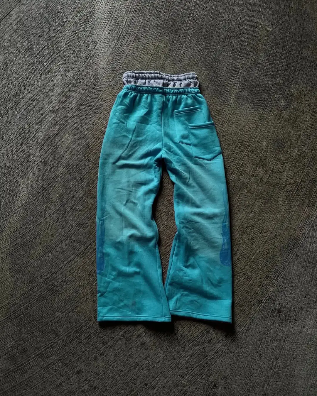 Vintage Red Double-layer Sports Y2K Mens Hip-hop Letter Patch Embroidered Loose Casual Elastic Waist Jogging Pants_voghion.com