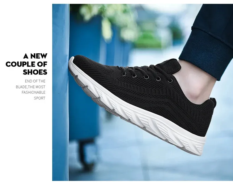Zapatillas de deporte de punto con cordones para hombre y mujer, informales, atléticas, para correr, caminar, gimnasio, deportes al aire libre, transpirables_voghion.com