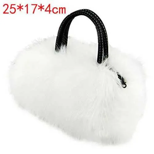 Fi Warm Artificial Rabbit Fur Handbag Designer Shoulder Plush Cross Body Bag Womens Small Wallet Winter 2019 Y241025_voghion.com