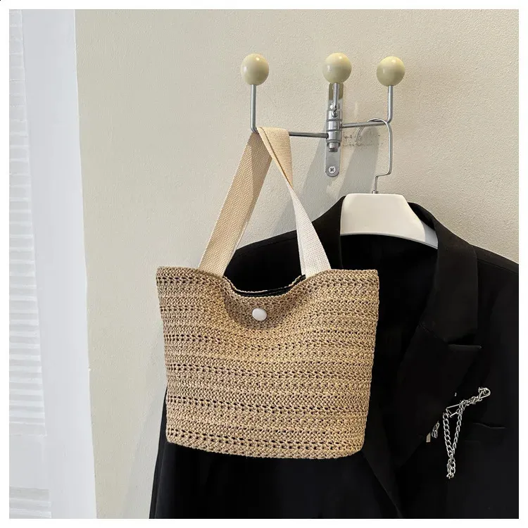 Personalisierte Stroh Tragetasche Für Damen Retro Strandhandtasche_voghion.com
