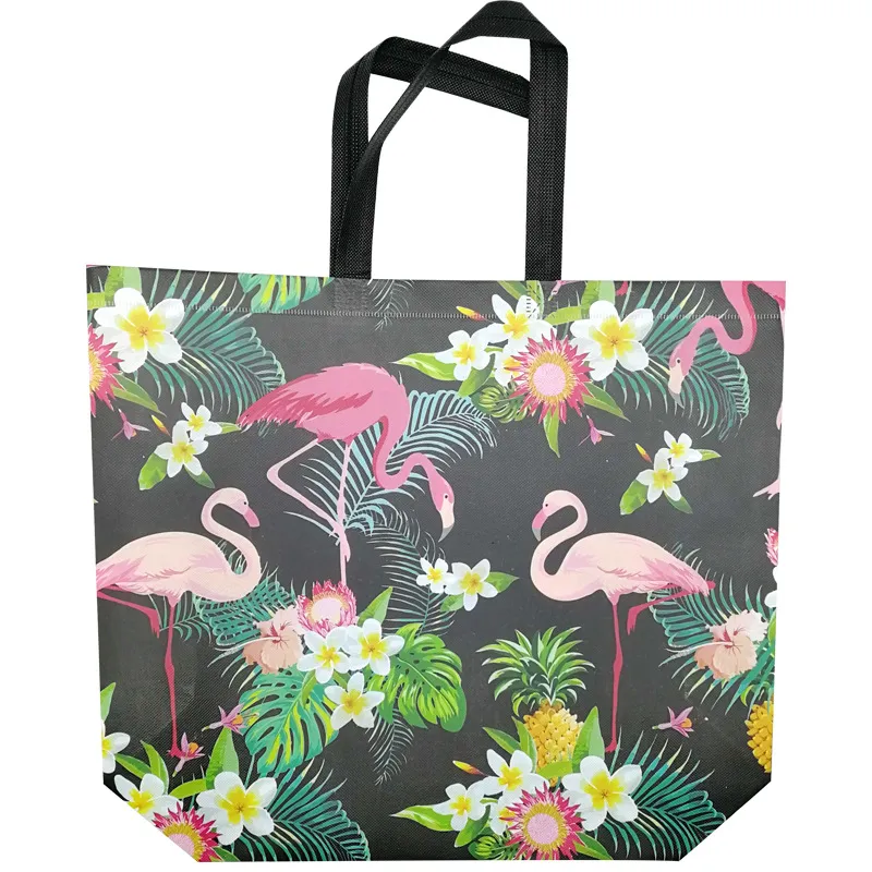 Reusable Eco Multifunctional Non-woven Shopping Flamingo Portable Folding Print Grocery Bag Clothing Storage Pouch_voghion.com
