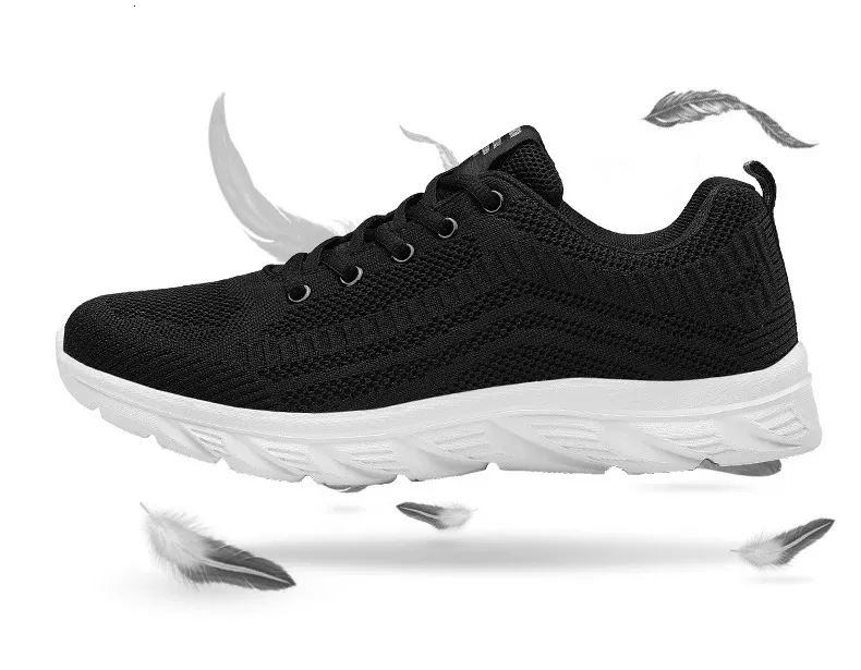 Zapatillas de deporte de punto con cordones para hombre y mujer, informales, atléticas, para correr, caminar, gimnasio, deportes al aire libre, transpirables_voghion.com