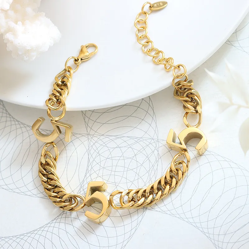 Pulseras con dijes de hip hop con número de ángel de la suerte, cadena cubana exagerada, chapada en oro, de acero 111 a 888, regalos para fiestas._voghion.com