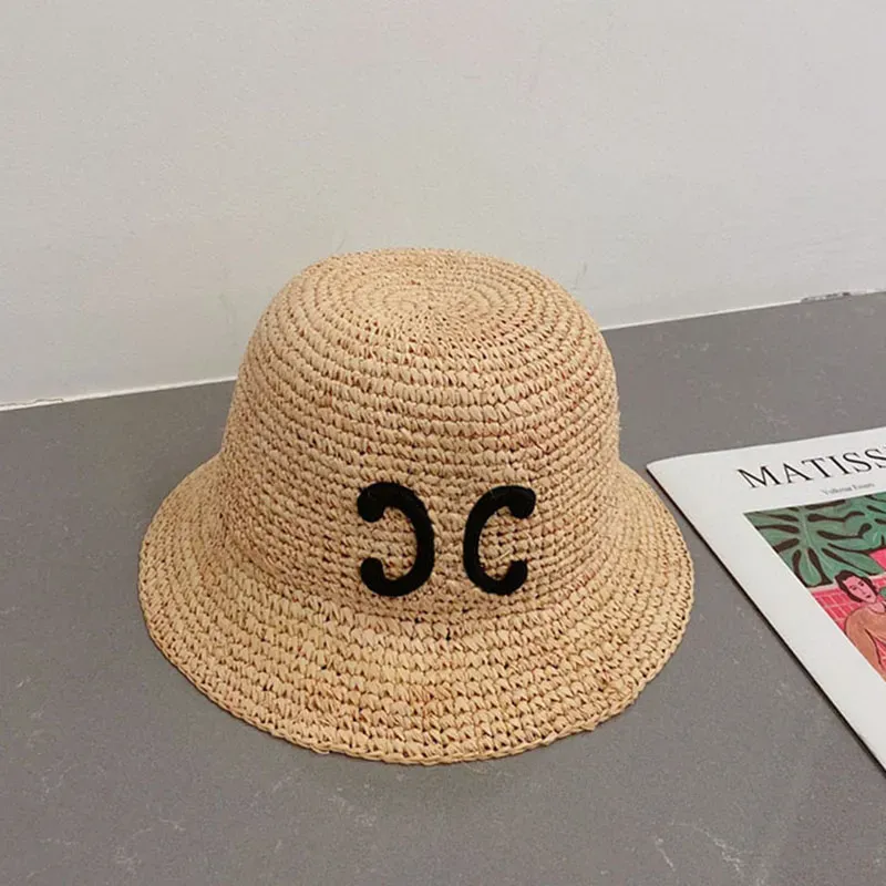 Designer Big Bucket for Fashion S Brim Summer Gorras Woven Caps Beach Straw Women Cap Mens Hand Hats Sun Buckets Hat_voghion.com