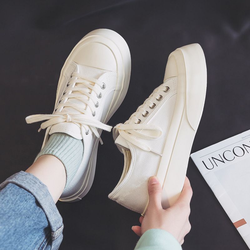 Zapatos de lona con suela gruesa de moda 2024 para mujer_voghion.com