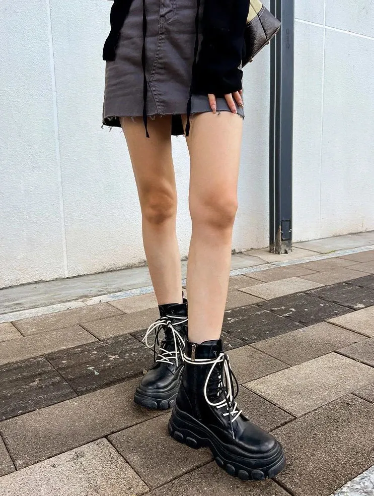 Bottines roses mignonnes pour femmes, bottines blanches de style punk, chaussures courtes kawaii pour femmes, combat, demi-saison, soldes, Pu_voghion.com
