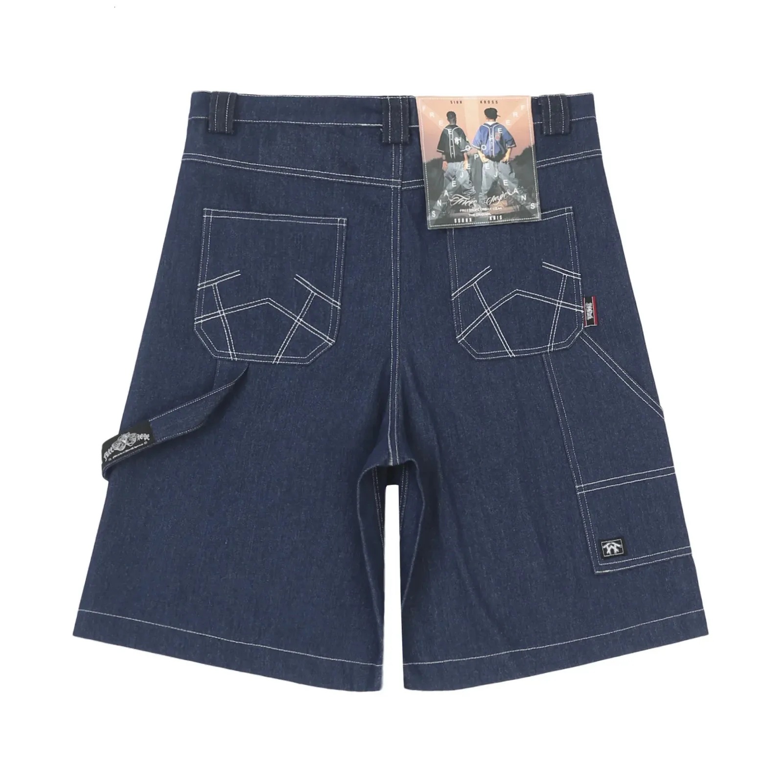Büyük Boy Jorts Yazlık Kot Erkek Geniş Paça Bol Y2K Kot Şort 250118_voghion.com