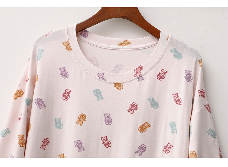 Pigiami da donna Camicia da notte in modal Pigiama da donna in seta ghiacciata sottile a maniche corte_voghion.com