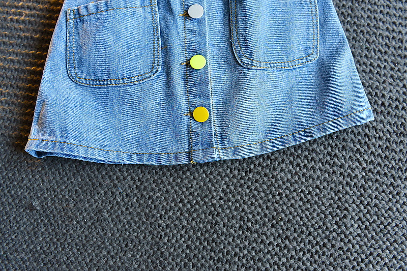 Mutter & Kinder kinder kleidung der mädchen Koreanische version außenhandel mode bestickt kurzarm-shirt plus jeansrock zwei-stück anzug_voghion.com
