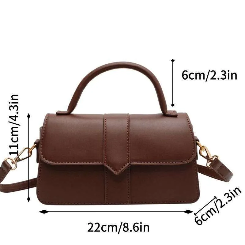 Borsa a tracolla in pelle PU per donna - Borsa a tracolla alla moda Borsa vintage sottobraccio Borsa quadrata (nero)_voghion.com