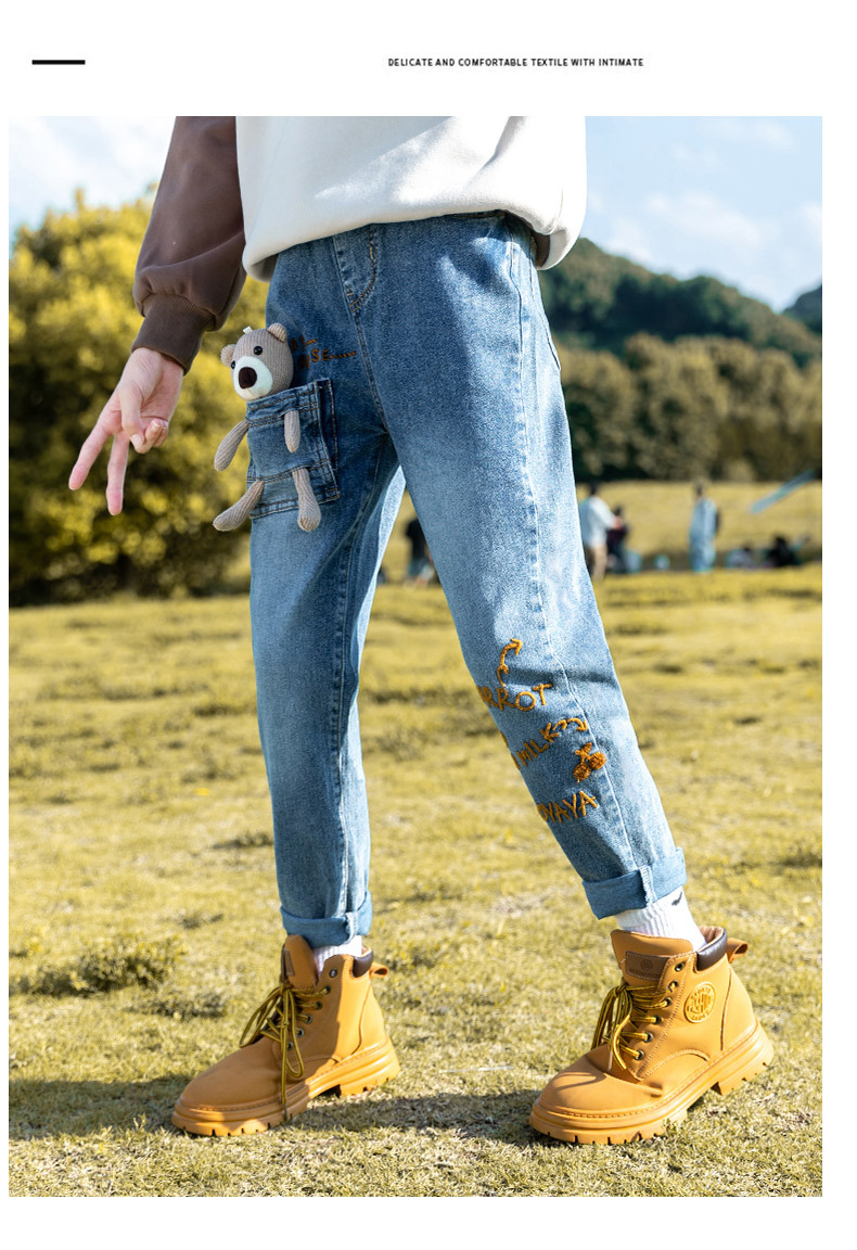 Mutter & Kinder Mädchen jeans Kinder Papa hosen Große kinder bär hosen_voghion.com