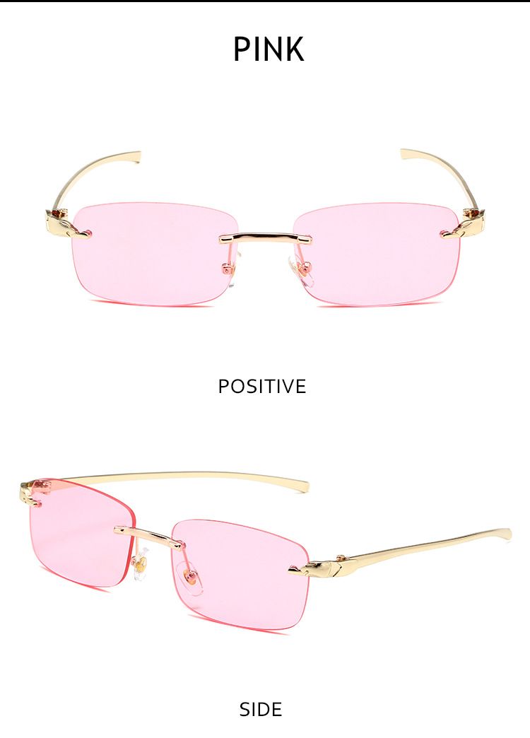 Leopard Head Frameless Sunglasses – High-End Small Frame For Women Fashion Trends Hot-selling_voghion.com