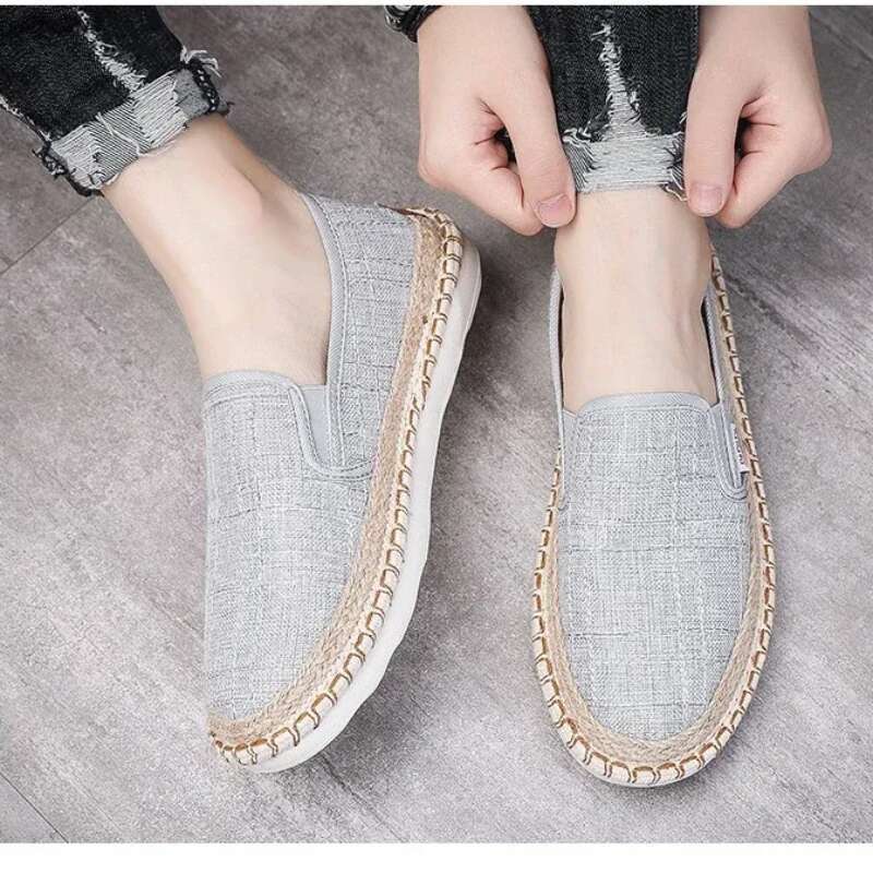 Klassische Herren Slipper Leichte Canvas Freizeitschuhe_voghion.com