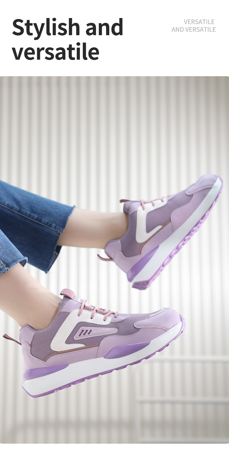 GUYISA Scarpe antinfortunistiche e da lavoro da donna con punta in acciaio 0283pk 37-43_voghion.com