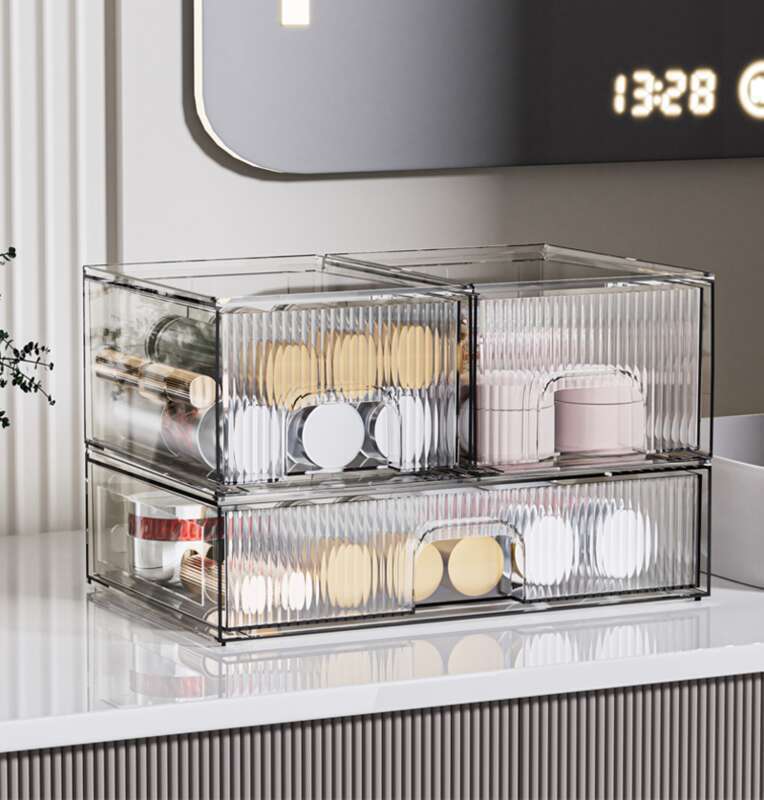 Cosmetici Grande Capacità Desktop Storage Box, Prodotti per la cura della pelle Plastica Antipolvere Scaffale Domestico, Acrilico_voghion.com