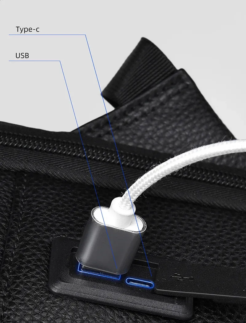 Zaino da uomo in pelle PU con ricarica USB, alla moda, per ufficio, da viaggio, casual, per affari_voghion.com