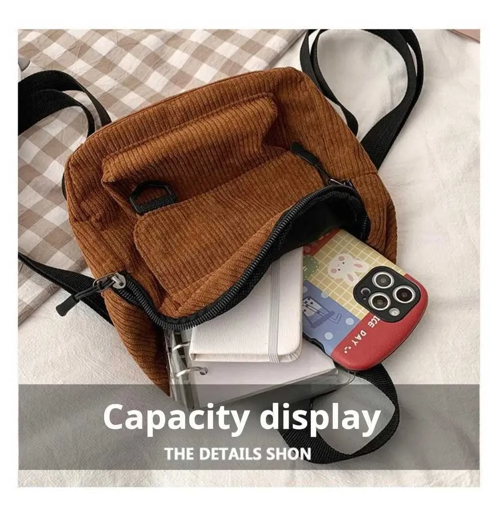 Kleiner Damen Mini Rucksack Aus Kord Für Freizeit Und Reisen_voghion.com