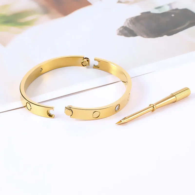 Armring kvinner rustfritt stål skrutrekker par gullarmbånd menn mote smykker Valentinsdag gave til kjæreste_voghion.com