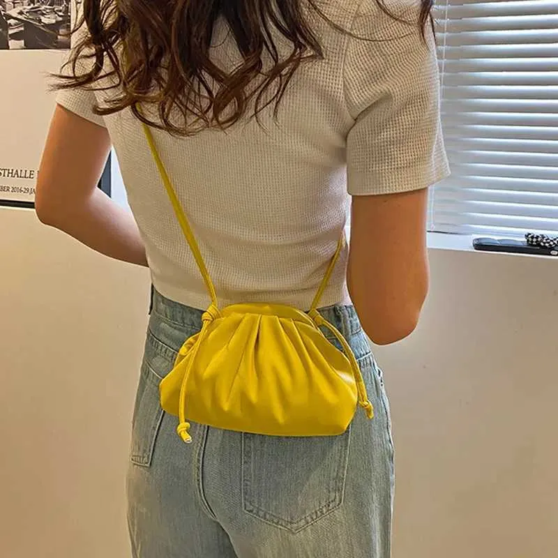 Sac à bandoulière en cuir PU jaune et bleu pour femme, sacoche simple et polyvalente pour soirée_voghion.com