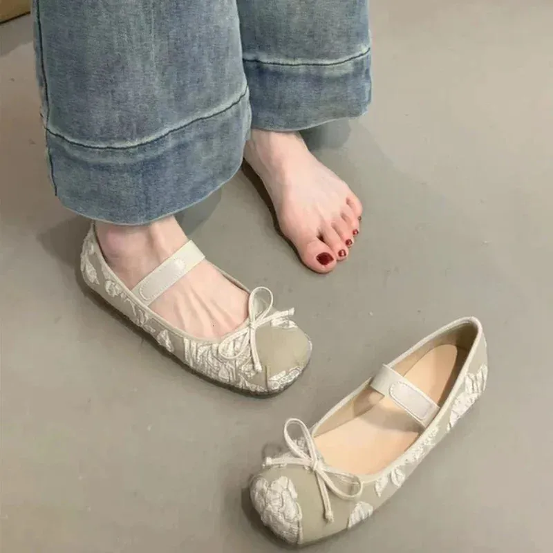 Pillangós csomójú női balettcipők, divatos, sekély, bebújós, puha talpú, kényelmes balerina cipők, 240625_voghion.com
