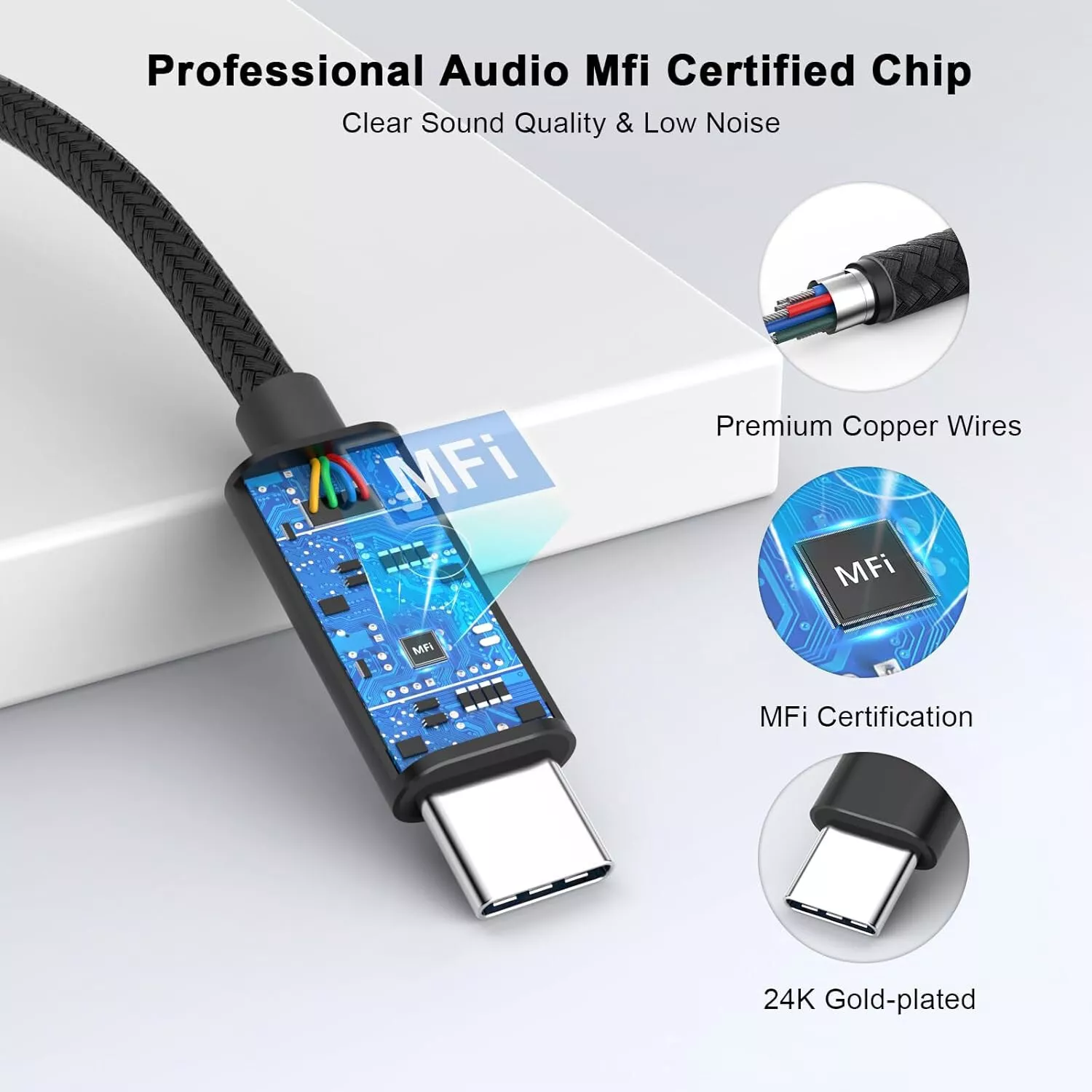 Câble auxiliaire USB Type-C vers prise jack 3,5 mm pour autoradio Samsung iPhone_voghion.com