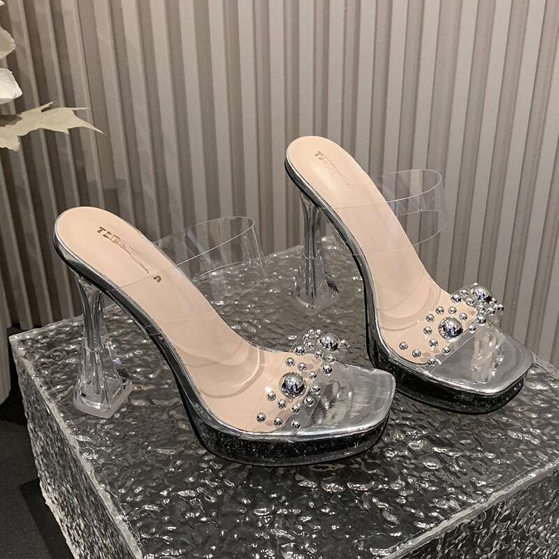 2025 Nieuwe Parel Transparante Riem Ronde Kop Waterdicht Platform Super Hoge Hak Casual Mode Sandalen_voghion.com