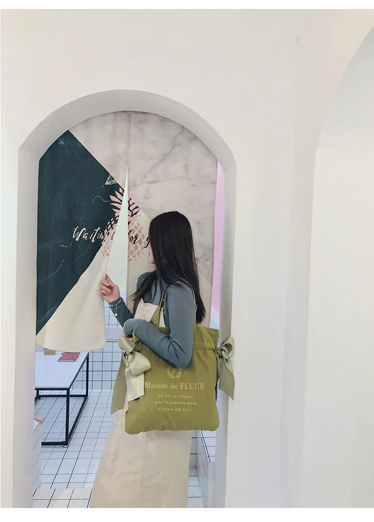 Borsa a tracolla carina da donna, per ragazze adolescenti, con fiocco, per studenti, borsa riutilizzabile, borsa per la spesa da donna, nuova moda_voghion.com