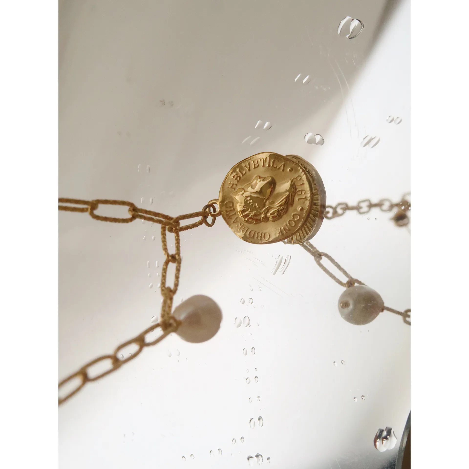 Colliers pendentifs Collier ras du cou en perles de culture baroques Collier à billes plaqué chaîne à billes Bijoux vintage Cadeaux pour_voghion.com