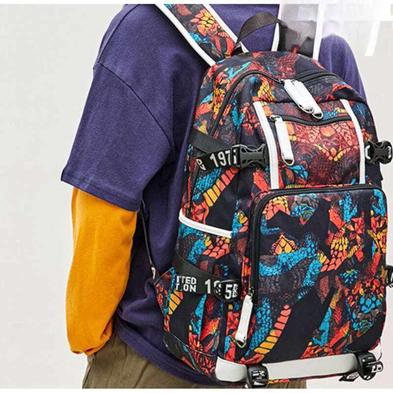 Sacs à dos pour garçons, collégiens et lycéens, sac d'ordinateur résistant aux éclaboussures avec transfert thermique_voghion.com