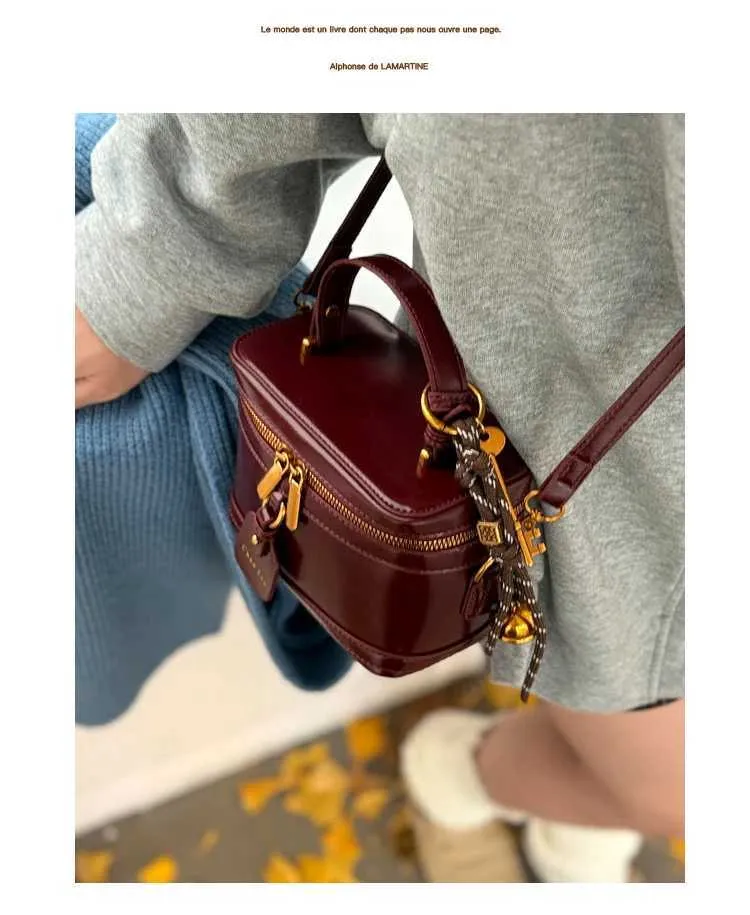 Borsa a tracolla in pelle testurizzata da donna, con patta solida, mini borsa a tracolla, versatile, casual, morbida, in PU, a secchiello_voghion.com