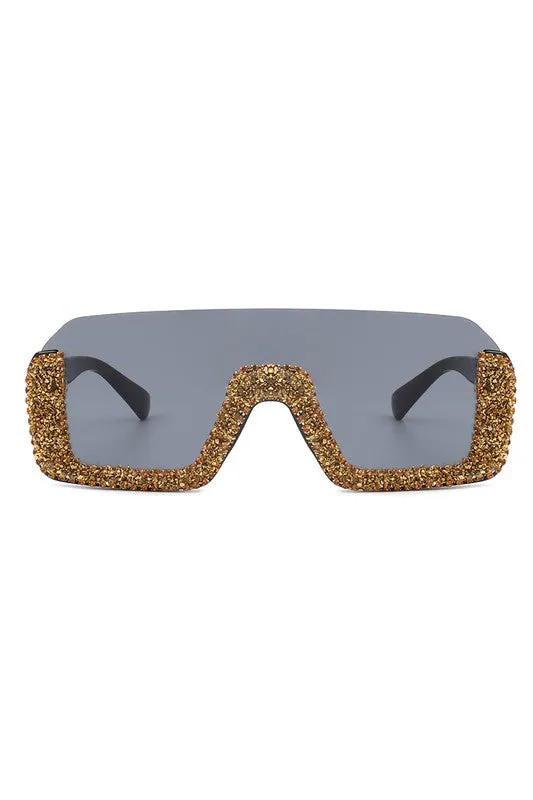 Square Half Frame Oversize Fashion Sunglasses_voghion.com