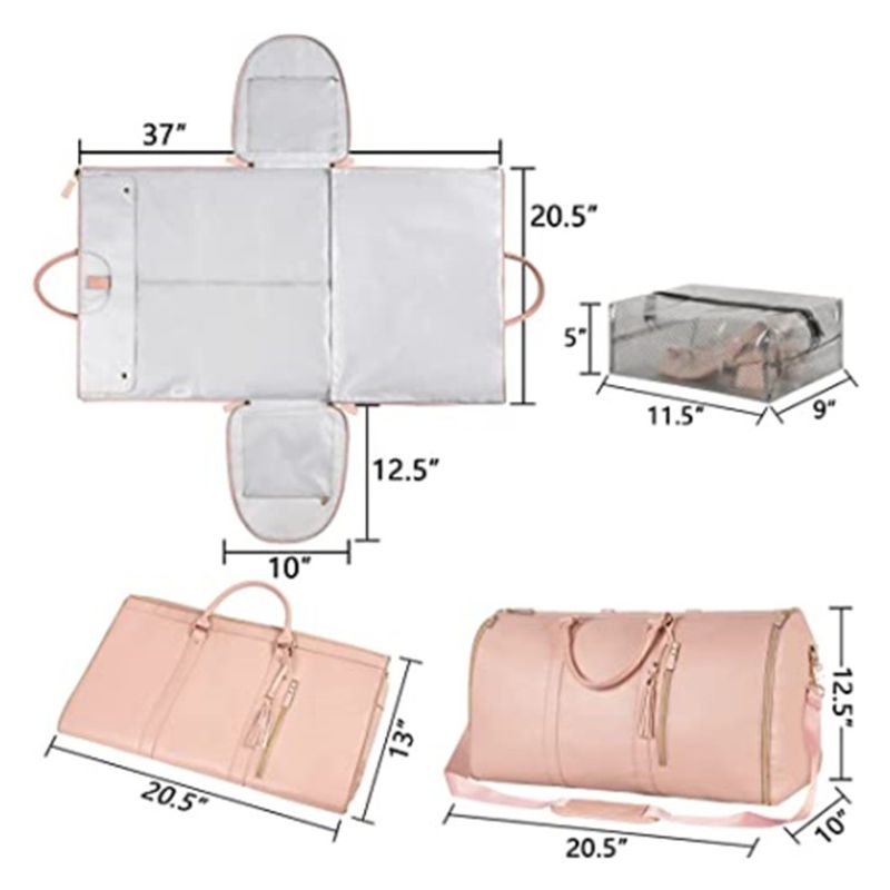 Praktische Kleidung, große Reisetasche aus PU-Leder, Gepäcktasche, modische Reisehandtasche für Damen_voghion.com