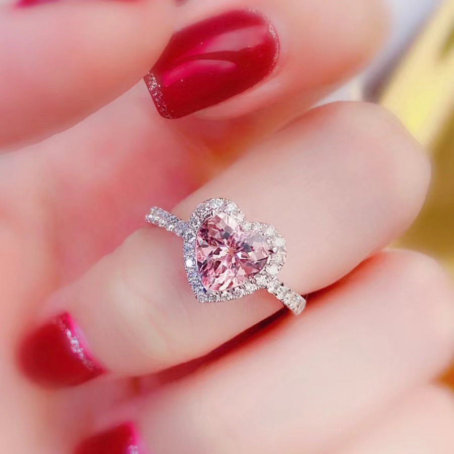 Live New Love Boutique Simulation Hot! Mosang Full Diamond Ring Female
