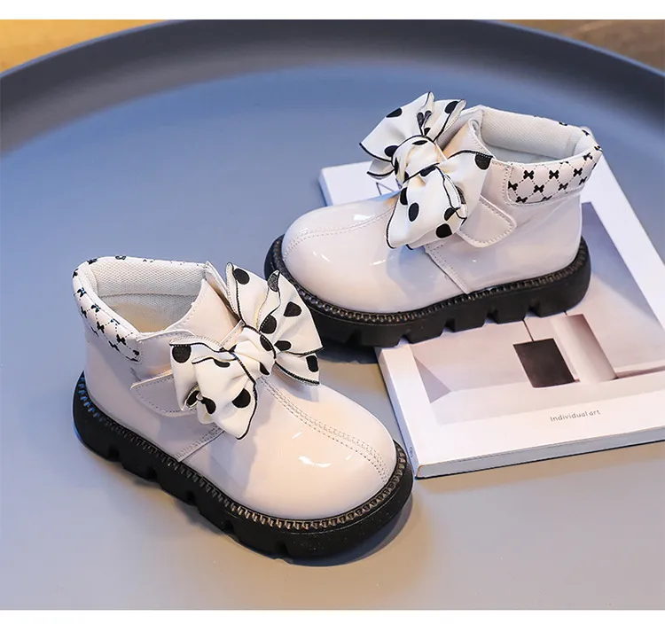 Cizme de piele pentru fete, cu platformă și bowknot, pentru copii mici, cu talpă moale și scurtă, pentru copii, Cutefeet_voghion.com